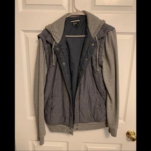 RVCA canvas and cotton puffer hooded jacket